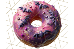 Realistic Halloween Donut Clipart PNG, Spooky Cute Sweets Product Image 2