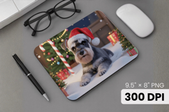 Winter Dog Christmas PNG, Icy Tree Mouse Pad Design Product Image 1
