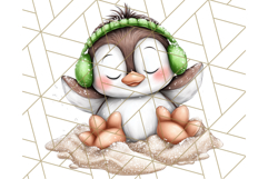 Christmas Penguins The Beach Clipart PNG, Tropical Holiday Product Image 2