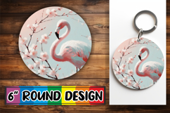 Radiant Circle Sublimation Keychains, Birds Product Image 1