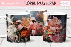 Lily flowers mug wrap design sublimation PNG Product Image 2