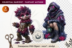 Autumn Fantasy Clipart PNG Celestial Steampunk Harvest Product Image 1
