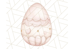 Pastel Pink Easter Bunny Egg and Flowers Clipart PNG Product Image 4