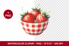spring png watercolor clipart - strawberry Product Image 1