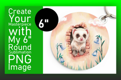 Stylish Round Design Keychain Artwork , Animals In Wall Product Image 1