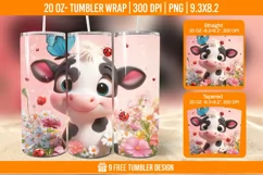 Highland Cow Tumbler Wrap Designs, Sublimation Wrap Product Image 1