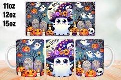 Halloween Boo Mug Wrap Sublimation 11oz, 12oz, 15oz Product Image 1