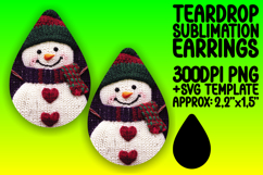 Chic Teardrop Design PNG for Sublimation , Snowman Product Image 1