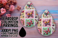 Bright Teardrop Earrings Design for Crafts , Patchwork Product Image 1
