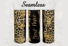 Leopard Gold Glitter Marble 20 oz sublimation design tumbler Product Image 1