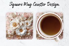 Flowers Mug coaster | Coaster | Sublimation Product Image 1