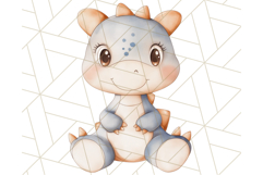Cute Pastel Dinosaur Clipart PNG for Nursery Art, Baby Decor Product Image 2