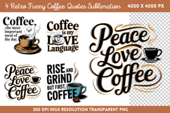 Retro Funny Coffee Quotes Sublimation Bundle PNG Product Image 3