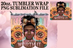 Blissful whispers 20oz tumbler wrap, Afro Woman Product Image 1