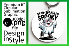 Elegant Round Design for Keychains , Funny Ghost Product Image 1