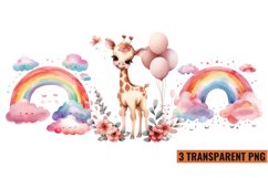 Watercolor Pink Baby Shower Clipart , PNG Product Image 1