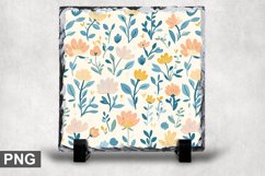Pastel Flowers Square Sublimation Slate Design Product Image 1