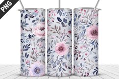 Flowers Tumbler Wrap | Sublimation Design | Tumbler PNG Product Image 1
