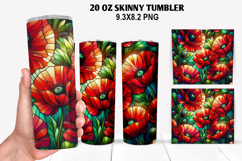 Flower Skinny Tumbler 20oz Wrap Design, Flowers Tumble PNG Product Image 1
