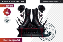 Halloween Character Boots - Spooky Gothic Clipart PNG Product Image 1