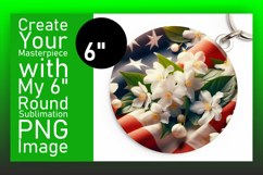 Stylish Circle Design Keychain PNG , USA Flag Product Image 1