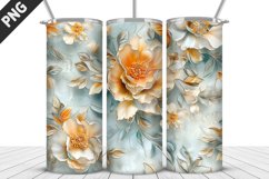 3D Flowers Tumbler Wrap | Sublimation Design | Tumble PNG Product Image 2