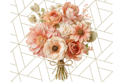 Fall Flower Bouquets Clipart PNG, Autumn Floral Clip Art Product Image 2