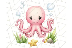 Under the Sea Nursery Clipart, Ocean Animals PNG Product Image 2