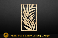 Wooden palm leaf panel design cutout Laser cut Product Image 1