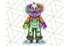 Creepy Clown Halloween PNG Clipart, Spooky Circus Art Product Image 2