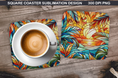 Tropical Coaster Sublimation, Summer Coaster PNG Design Product Image 1