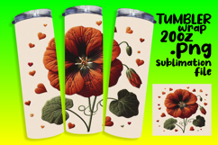 Sublimation Graphics for 20oz Tumbler , 3D Flower Product Image 1