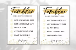 Printable Tumbler Care Instructions Card - Glitter Yellow Product Image 3