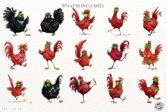 Whimsical Summer Chicken Png Clipart Product Image 4