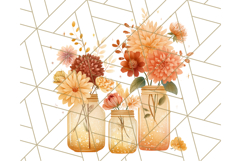 Fall Mason Jar Flowers PNG Clipart Product Image 2