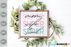 Funny Mom Quote / Super Mom, Super Wife, Super Tired SVG Product Image 2