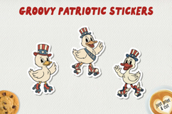 Groovy Patriotic Printable Stickers Bundle PNG. Product Image 10