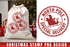 Christmas Stamp Clipart, Christmas Retro sublimation PNG Product Image 1