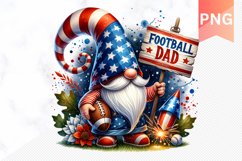 Football Dad - 4th Of July Sublimation - Clipart PNG Design Product Image 1