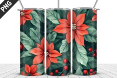 Christmas Flowers Tumbler Wrap | Sublimation Design | Tumble Product Image 5