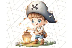 Cartoon Pirate Kids and Animals PNG Clipart for Fun Designs Product Image 2
