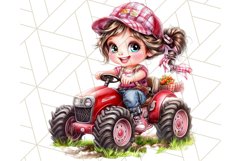 Kids Farm Clipart, Cute Farmer and Farm Animal PNG Product Image 5