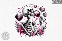 Valentine&#039;s Day Skeleton PNG - Valentine Clipart Sublimation Product Image 1