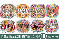 Floral Mama Mom Sublimation Bundle PNG Product Image 1