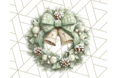 Christmas Wreath Clipart, Holiday Greenery PNG Illustrations Product Image 2
