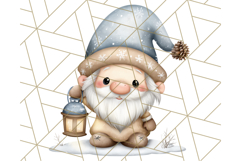 Watercolor Winter Gnome Clipart, Cute Gnome Christmas PNG Product Image 2
