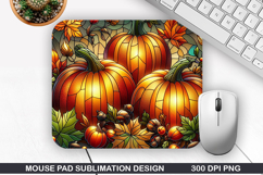 Pumpkin Mouse Pad Sublimation, Halloween Mouse Pad PNG Product Image 1