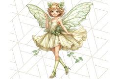 Pastel Fairy Garden Clipart, Cute Fairies &amp; Toadstools PNG Product Image 19