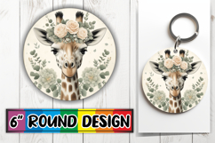 Playful Circle Car Coaster Design, Giraffe Product Image 1