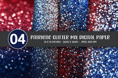 Patriotic Glitter Mix Digital Paper Product Image 1